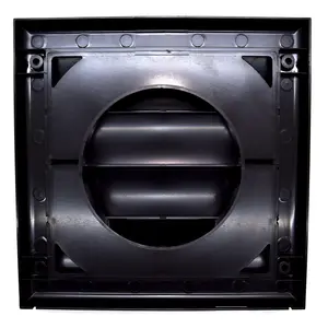 Black Gravity Grille 125 mm / 5" External Ducting Air Vent with Round Spigot and Non-Return Gravity Shutters for Extractor Fans