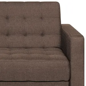 Corner Sofa ABERDEEN Dark Brown Fabric Right Hand