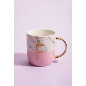 Maison by Premier Mimo Pastel Pink F Letter Monogram Mug