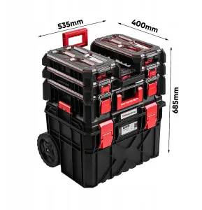 Tough Modular System Mobile Workshop Tool Storage Box Wheels Organiser 5 PCS set