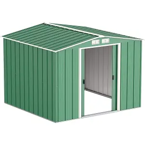 8 x 8 Apex Metal Garden Shed - Green (8ft x 8ft / 8' x 8' / 2.6m x 2.4m)