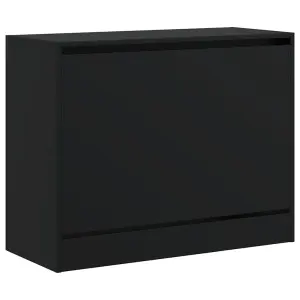 Berkfield Shoe Cabinet Black 80x34x63 cm Engineered Wood