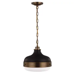 2 Bulb Ceiling Pendant Light Fitting Dark Antique Brass Matte Black LED E27 75W