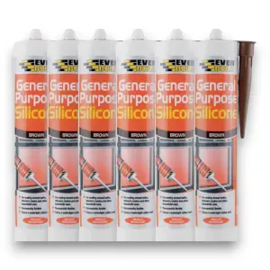 Everbuild General Purpose Silicone 280ml Pack of 6 (Brown)