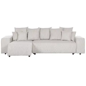 Corner Sofa LUSPA Light Beige Corduroy Right Hand