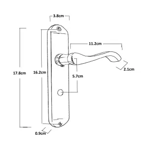 Cadenza Door Handles on Backplate Chrome Scroll Bathroom Lock Set