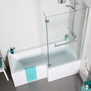 1500mm L Shape Shower Bath & Screen - Right Hand