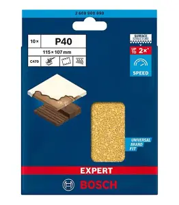 BOSCH Dual Application BEST for Wood & Paint Sanding Sheets (Square 115 x 107mm - 10/Pk) For: Bosch GSS 160 & GSS 18V-10 Sanders