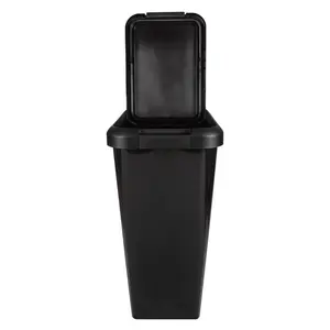 45 Litre Swing & Lift Top Waste Bin Black