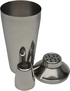 Rink Drink - Manhattan Cocktail Shaker Set - Silver - 3pc