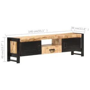 Berkfield TV Cabinet 140x30x40 cm Rough Mango Wood