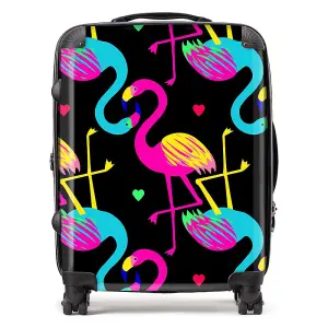 Vivid Flamingo Pattern Suitcase - Large