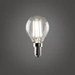 ValueLights Pack of 10 Retro Style 4w LED Filament SES E14 Clear Golfball Light Bulbs 6500K Cool White