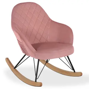 Dahlia Rocking Chair with Pink Velvet