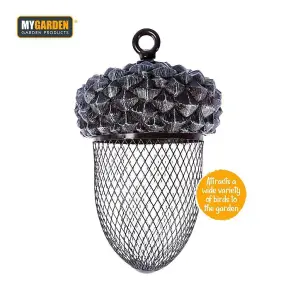 Hanging Acorn Shaped Metal Bird Feeder Nuts & Seeds