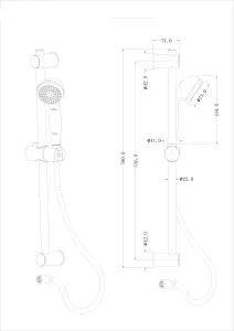 GoodHome Blyth Chrome effect Single-spray pattern Shower kit