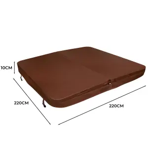 Hot Tub Spa Cover Brown 2.2m x 2.2m