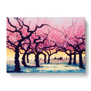 Enigmatic Cherry Blossom Trees - Wrapped Canvas Print 50cm H x 76cm W x 3cm D