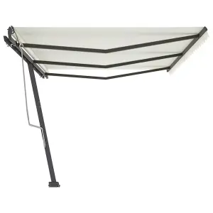 Berkfield Freestanding Manual Retractable Awning 600x350 cm Cream