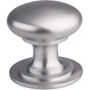 Victorian Tiered Door Knob - 42mm Satin Chrome Cabinet Pull Handle Round Rose