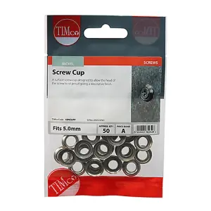 TIMCO Screw Cups Nickel - To fit 10 Gauge Screws