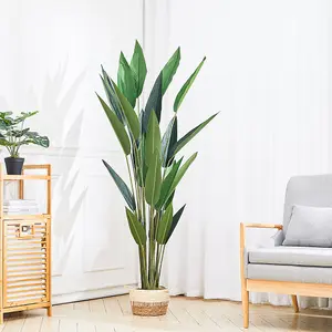 Artificial Plant Indoor Outdoor Plant House Plant Fake Strelitzia Tree in Black Pot 180 cm