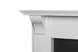 Adam Harrogate Stove Fireplace in Pure White & Black, 39 Inch