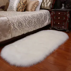 White Oval Soft Shaggy Rug Kids Rooms Decor Floor Rugs 90cm L x 60 cm W