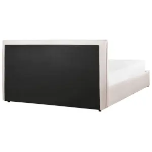 Velvet EU King Size Ottoman Bed Off-White LAVAUR