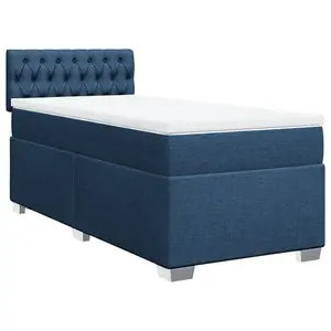 Berkfield Box Spring Bed with Mattress Blue 90x200 cm Fabric