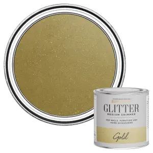 Rust-Oleum Medium Shimmer Gold Glitter effect Mid sheen Multi-surface Topcoat Paint glitter, 250ml