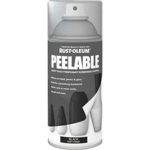 Rust-Oleum Peelable Black Matt Spray paint, 150ml