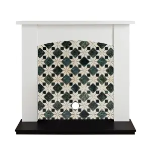 Focal Point Nebraska White & black MDF Timeless Fireplace surround set