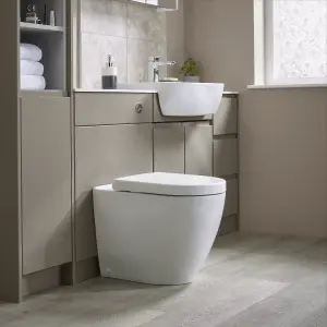 Cooke & Lewis Helena White Back to wall Toilet with Soft close seat & Concealed cistern