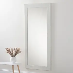 Madge Glass Wall Mirror Gloss White / 62cm H x 77cm W