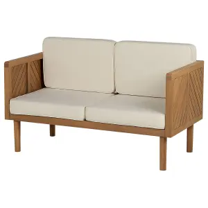 Garden Sofa BARATTI Acacia Wood Light Wood 2 Seater