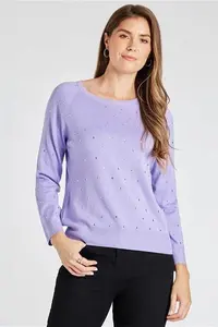 Bonmarche Lilac Sparkly Jumper, Size: 10