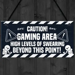 Funny Rude Gaming Sign Gamer Gift For Son Brother Christmas Birthday Gift Idea