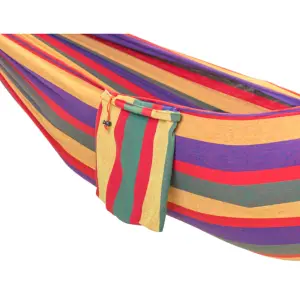 Primrose Rainbow Outdoor Garden Double Hammock with Steel Stand and Carry Bag Included