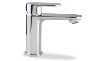 Designer Bathroom Basin Sink Mono Mixer Tap with Click Clack Pop-Up Waste Plug Modern (Chrome)