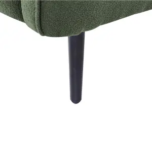 Left Hand Boucle Chaise Lounge Dark Green CHEVANNES