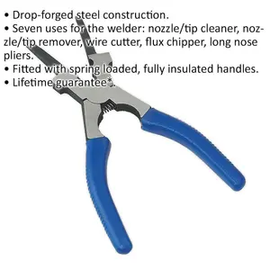 215mm Drop Forged Welding Pliers - Spring Loaded Handles - Fully Insulated