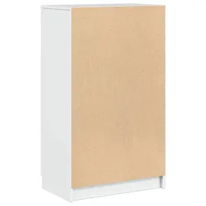 Shoe Cabinet High Gloss White 59x35x100 cm Engineered Wood