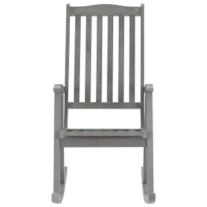 vidaXL Rocking Chair Grey Solid Acacia Wood