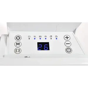 MYLEK Wall Mounted Slimline White Panel Heater 1500w Daily and Weekly Timer, Digital Thermostat