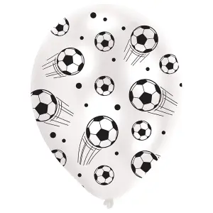 Amscan Latex Football Balloons (Pack of 6) White/Black (One Size)