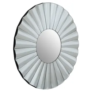 Interiors by Premier Jade Round Silver Wall Mirror