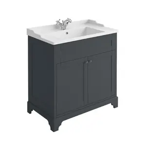 Croft 810mm Single Bathroom Vanity with Integrated Ceramic Basin Grey