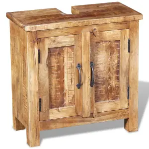 Berkfield Bathroom Vanity Cabinet with Mirror Solid Mango Wood