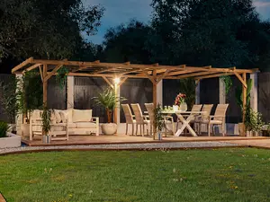 Dunster House Wooden Pergola Kit 6m x 3m DIY Plants Frame Garden Structure Utopia (19' 6" x 10')